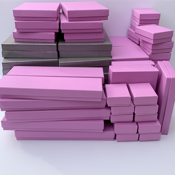 Jewelry Seller’s 65 Box Bundle with 6 Sizes Purple/Pearl Gray - Picture 2 of 16